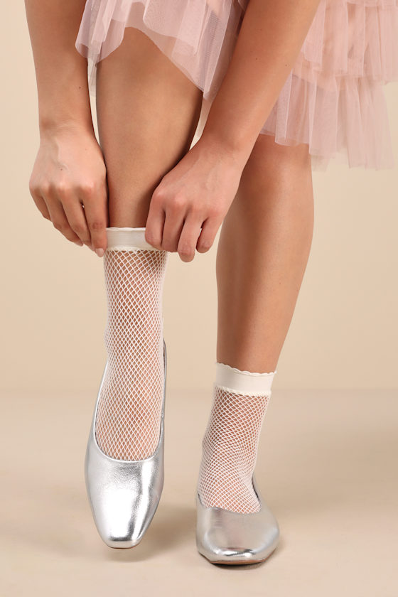 Jordane Silver Metallic Ballet Flats