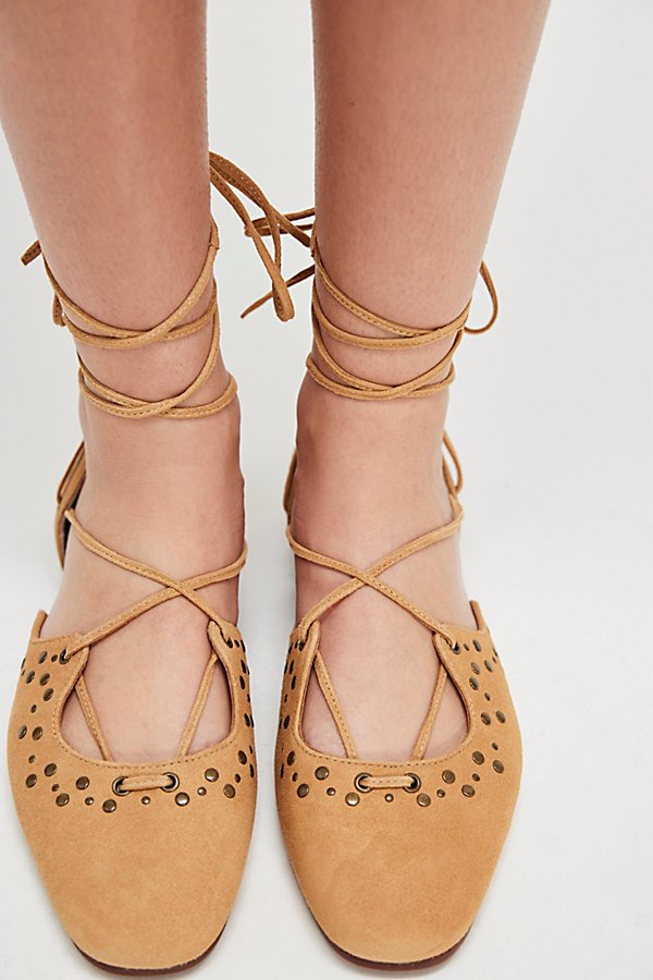 Juliette Wrap Ballet Flats by Spell at Free People in Light Tan, Size: US 8