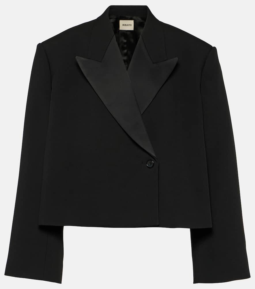 Khaite Raymond cropped satin blazer