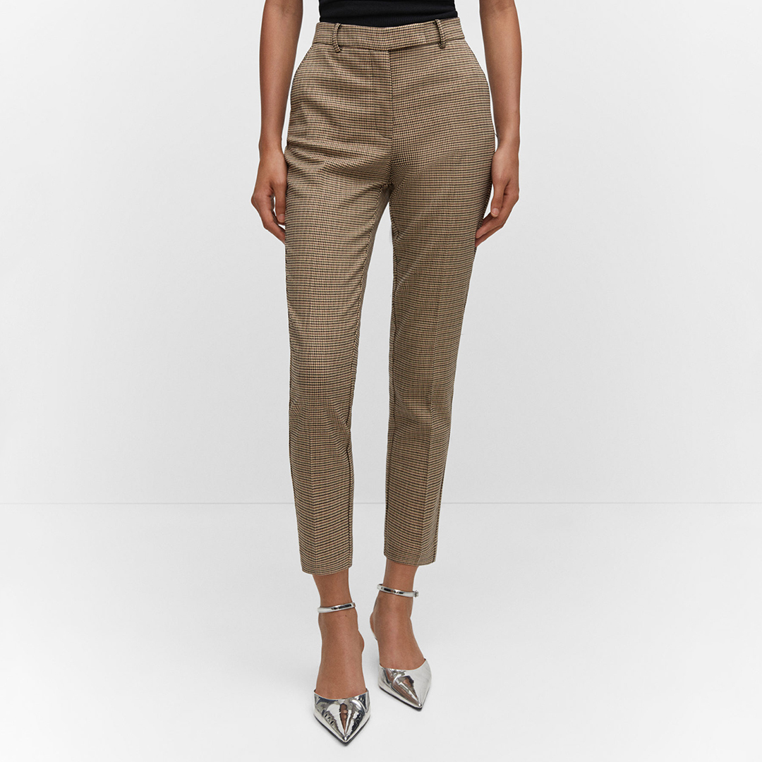 Khaki Mid Rise Skinny Trousers