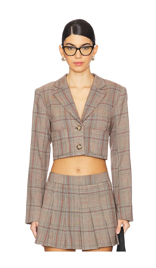 Lovers and Friends Bonnie Cropped Blazer in Tan. Size M, S, XS, XXS.