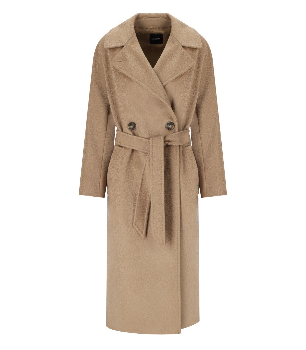 MAX MARA WEEKEND RESINA CAMEL BELTED COAT