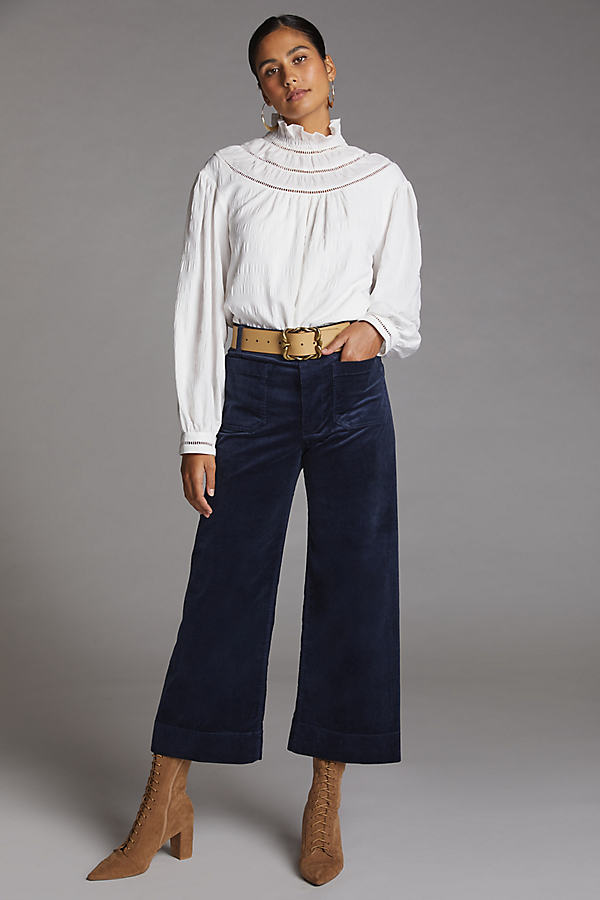 Maeve The Colette Cropped Wide-Leg Trousers: Corduroy Edition