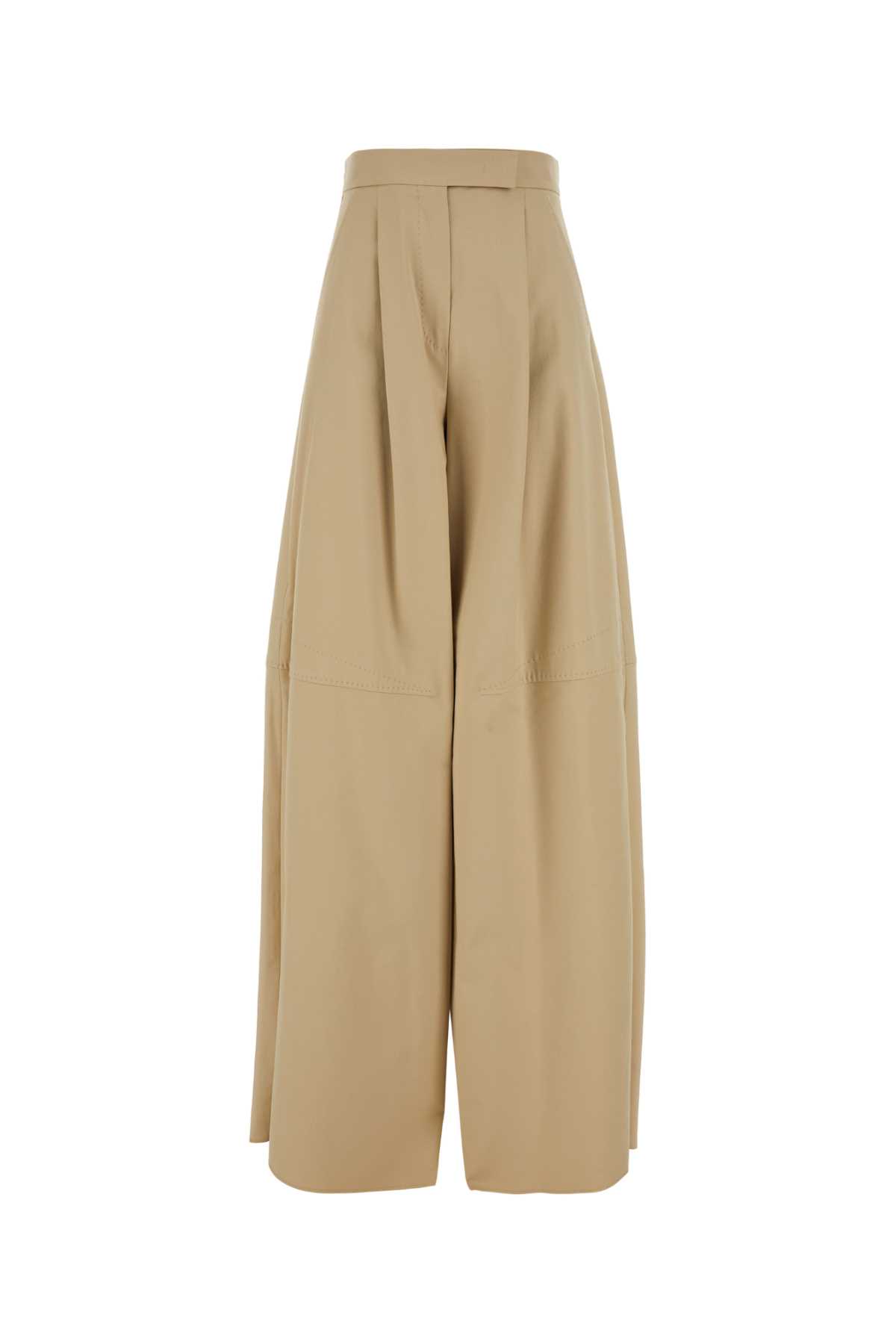 Max Mara Beige Stretch Cotton Avoriaz Wide-leg Pant