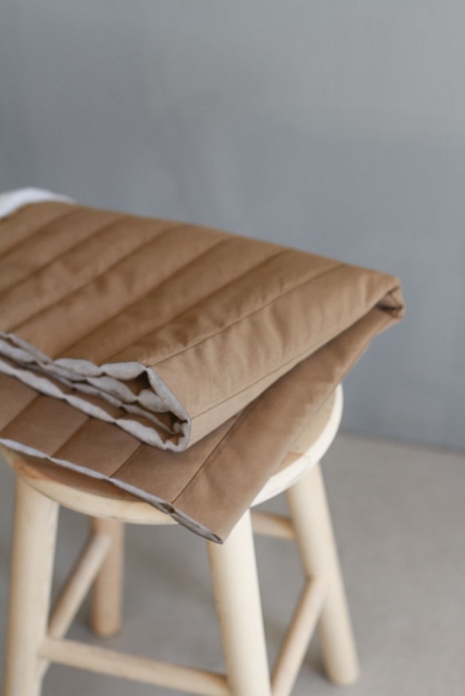Mind The MAKER Jordan Quilt Strip Shell Quilted Coating Fabric Camel