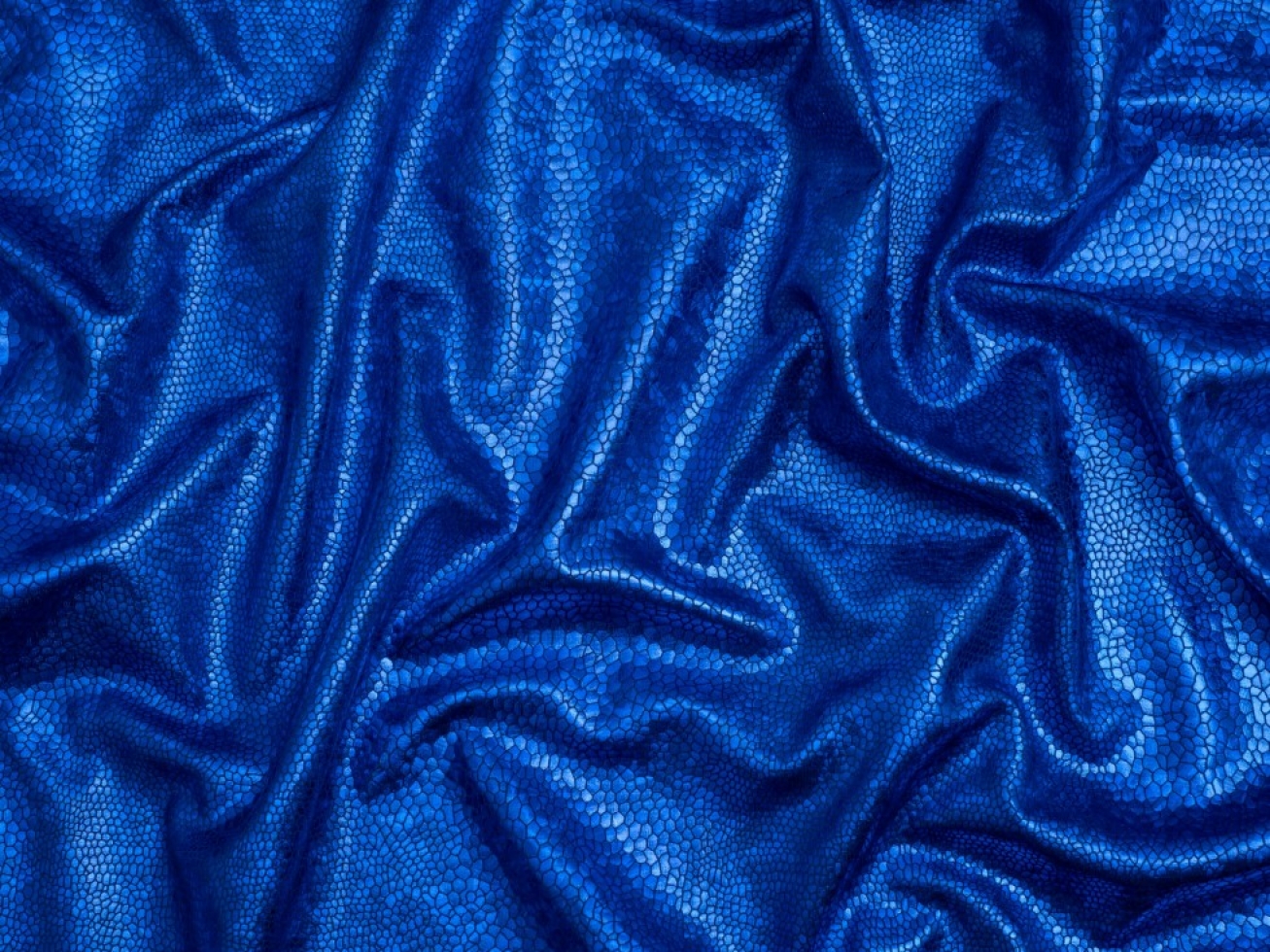 Minerva Core Range Holographic Activewear Lycra Four Way Stretch Knit Fabric Cobalt Blue