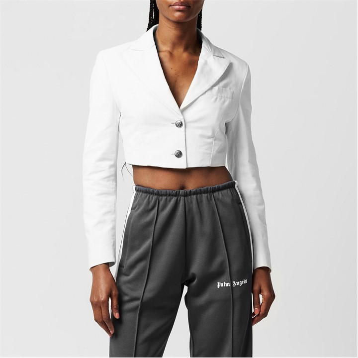 PALM ANGELS Cropped Blazer - White