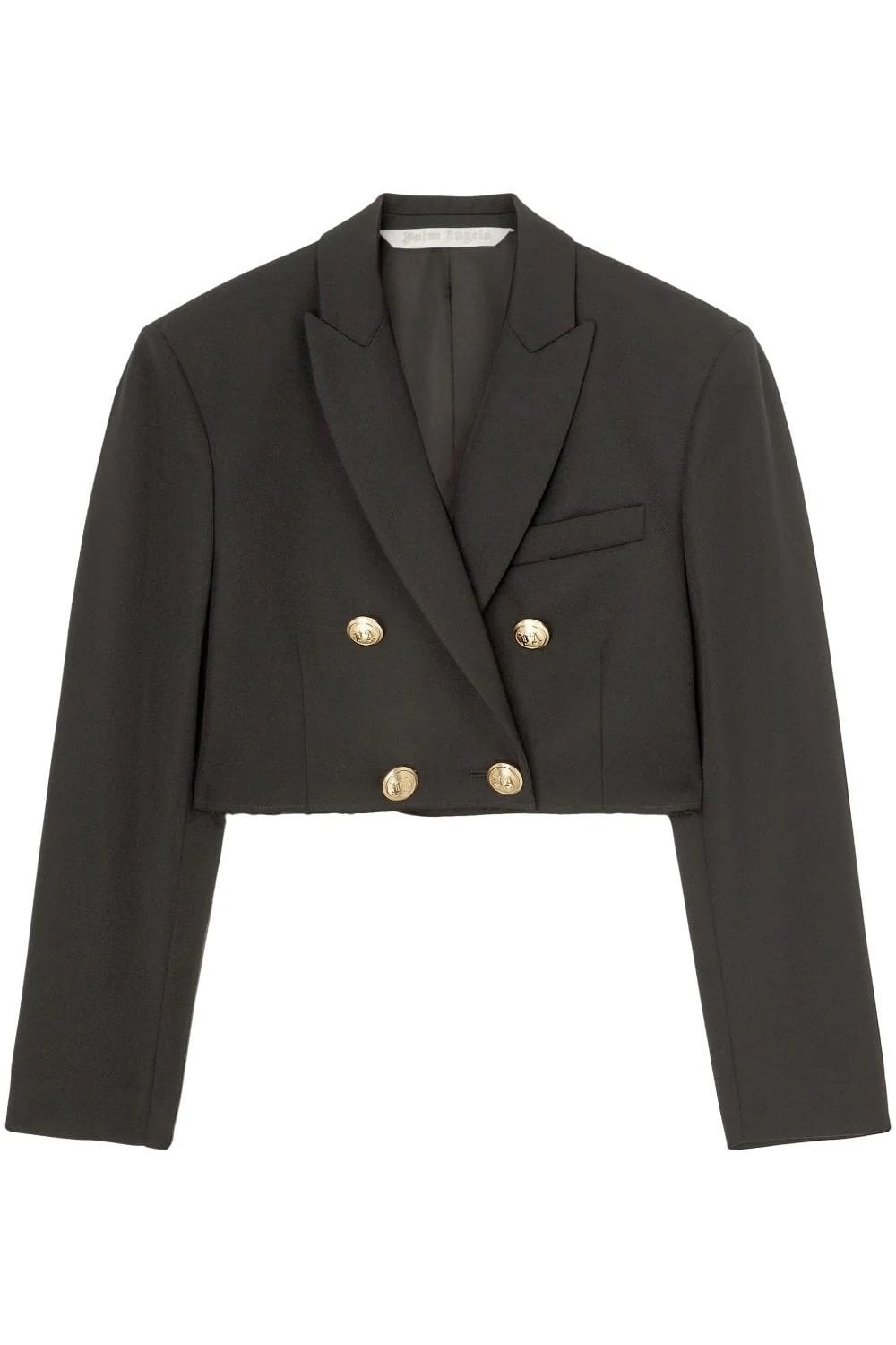 PALM ANGELS WOMENS CROPPED BLAZER Size: 40, colour: BLACK