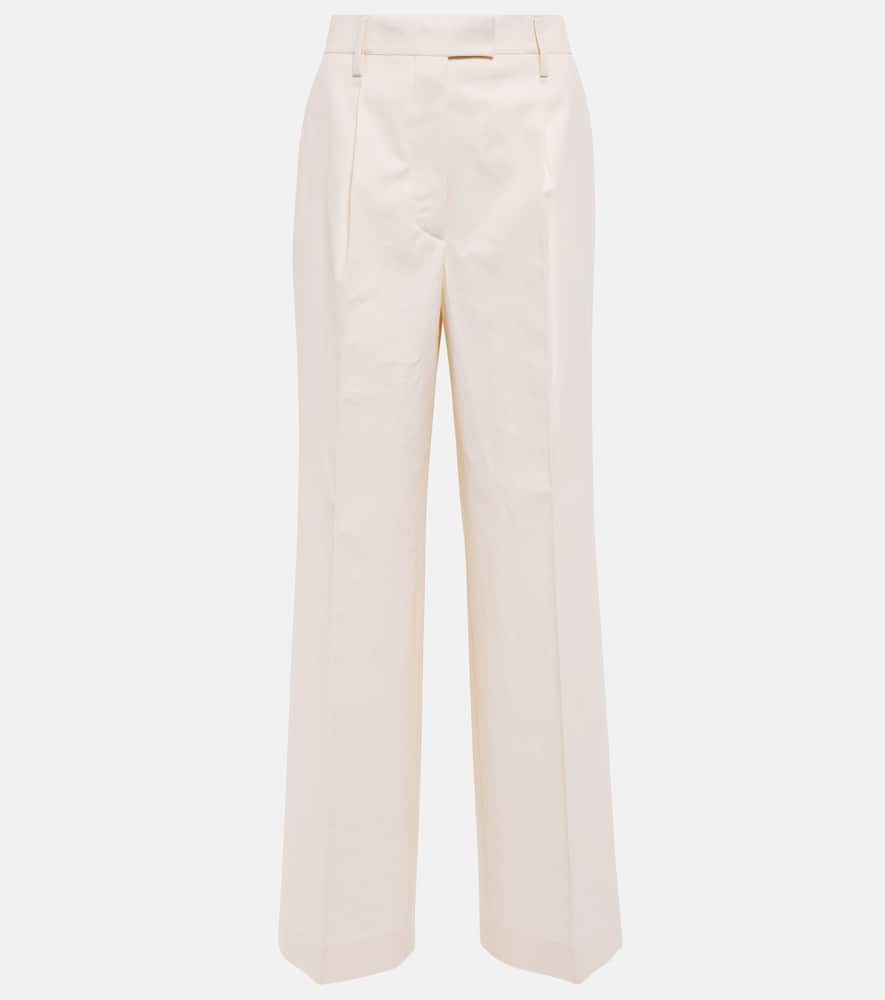 Prada Cupro high-rise wide-leg pants