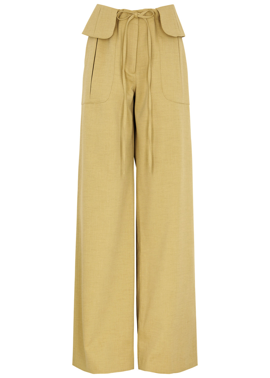 Rejina Pyo Sonia Wide-leg Woven Trousers - Beige - 8 (UK8 / S)