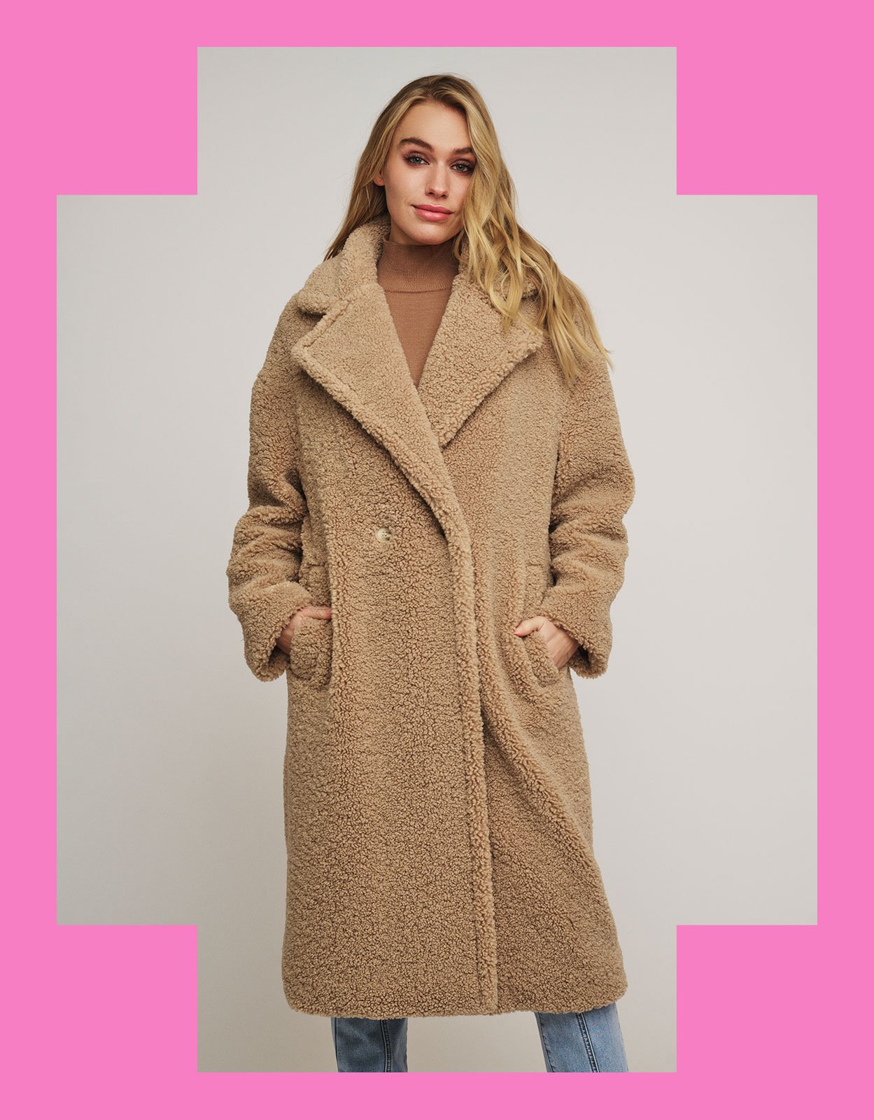 Rino and Pelle Teddy Double-Breasted Coat Camel