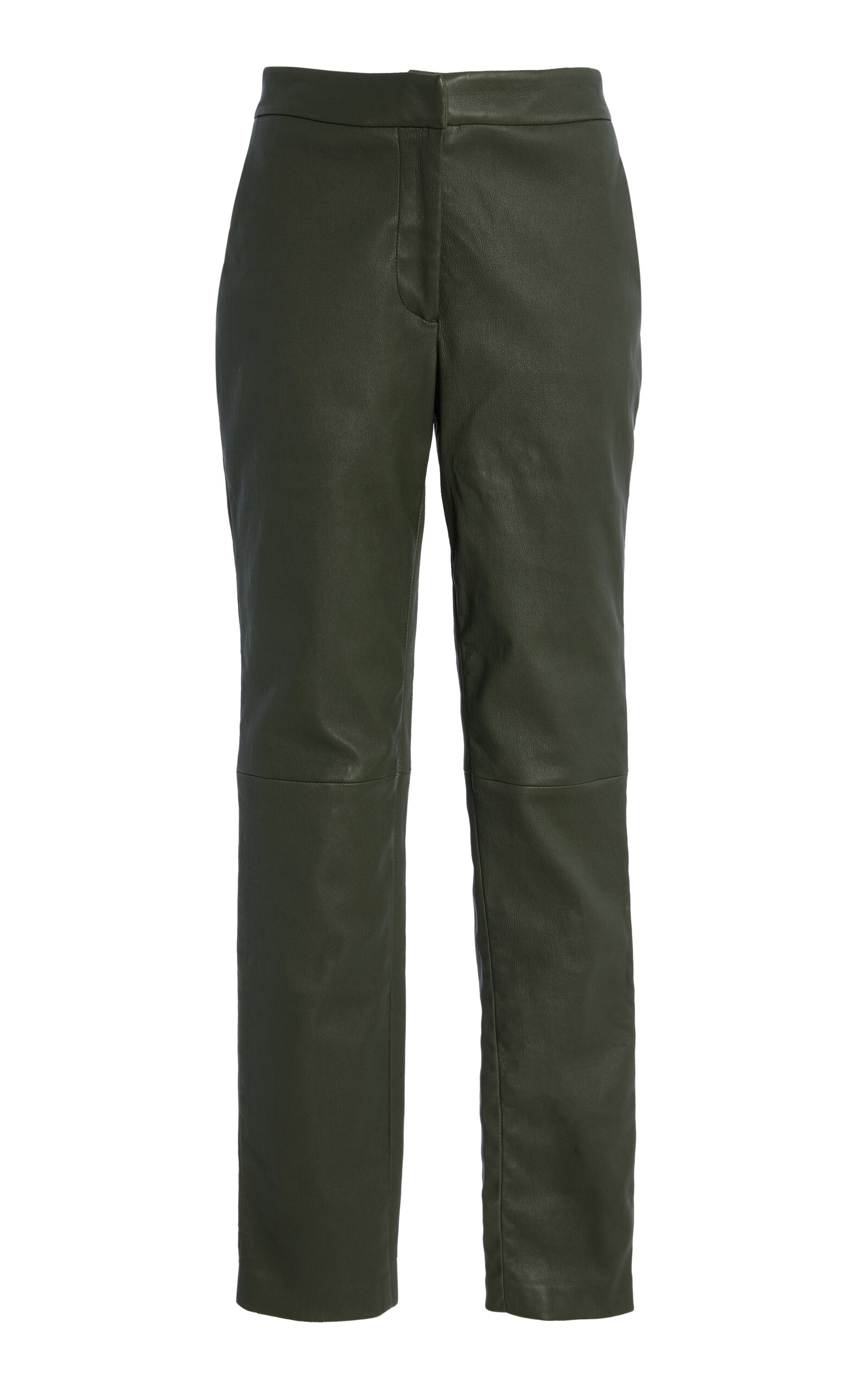 Rosetta Getty - Cropped Leather Skinny Pants - Green - US 4 - Moda Operandi