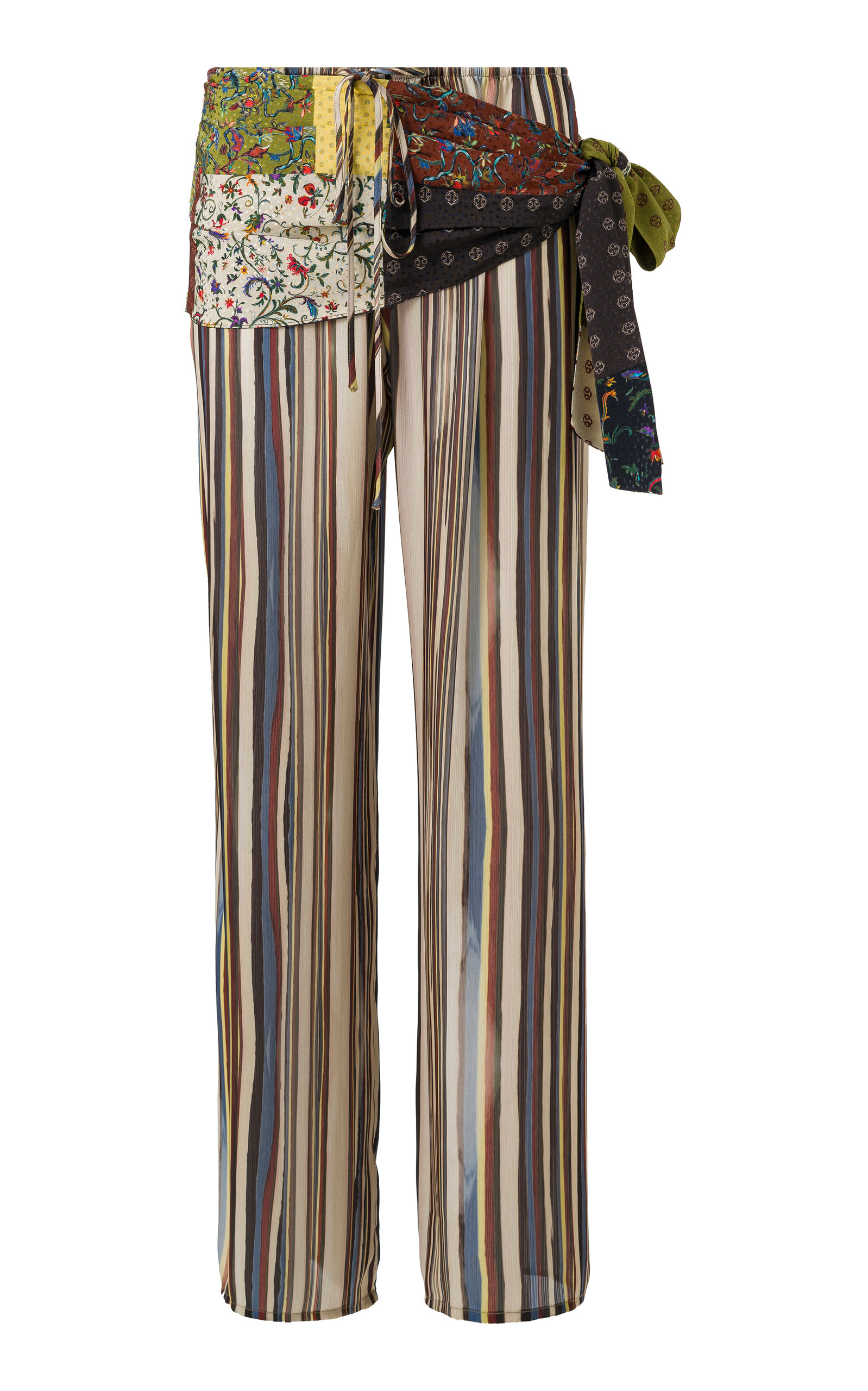 SIEDRS - Manoce Cotton Wide-Leg Satin Pants - Multi - L - Only At Moda Operandi