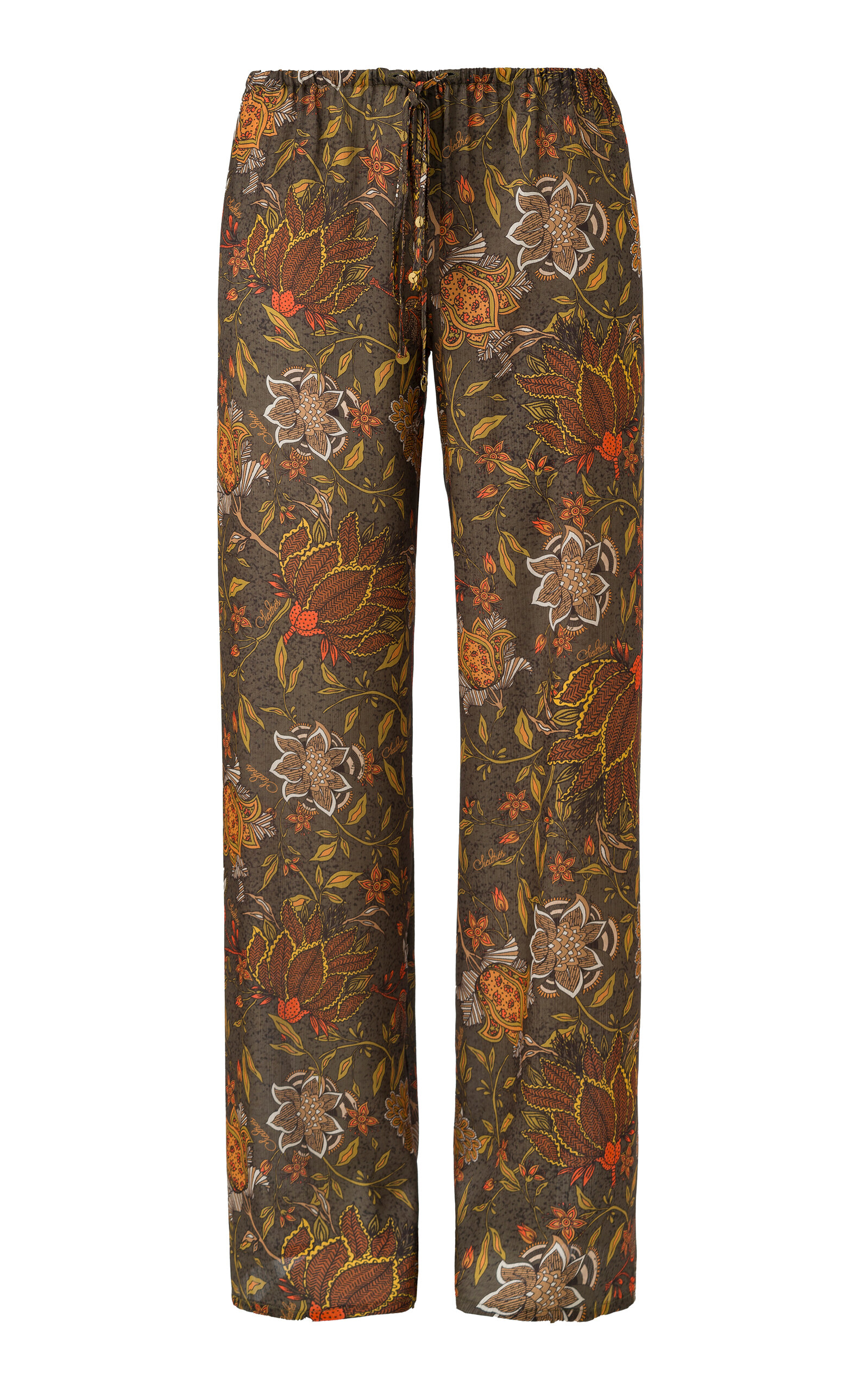 SIEDRS - Manoce Georgette Wide-Leg Satin Pants - Multi - L - Only At Moda Operandi