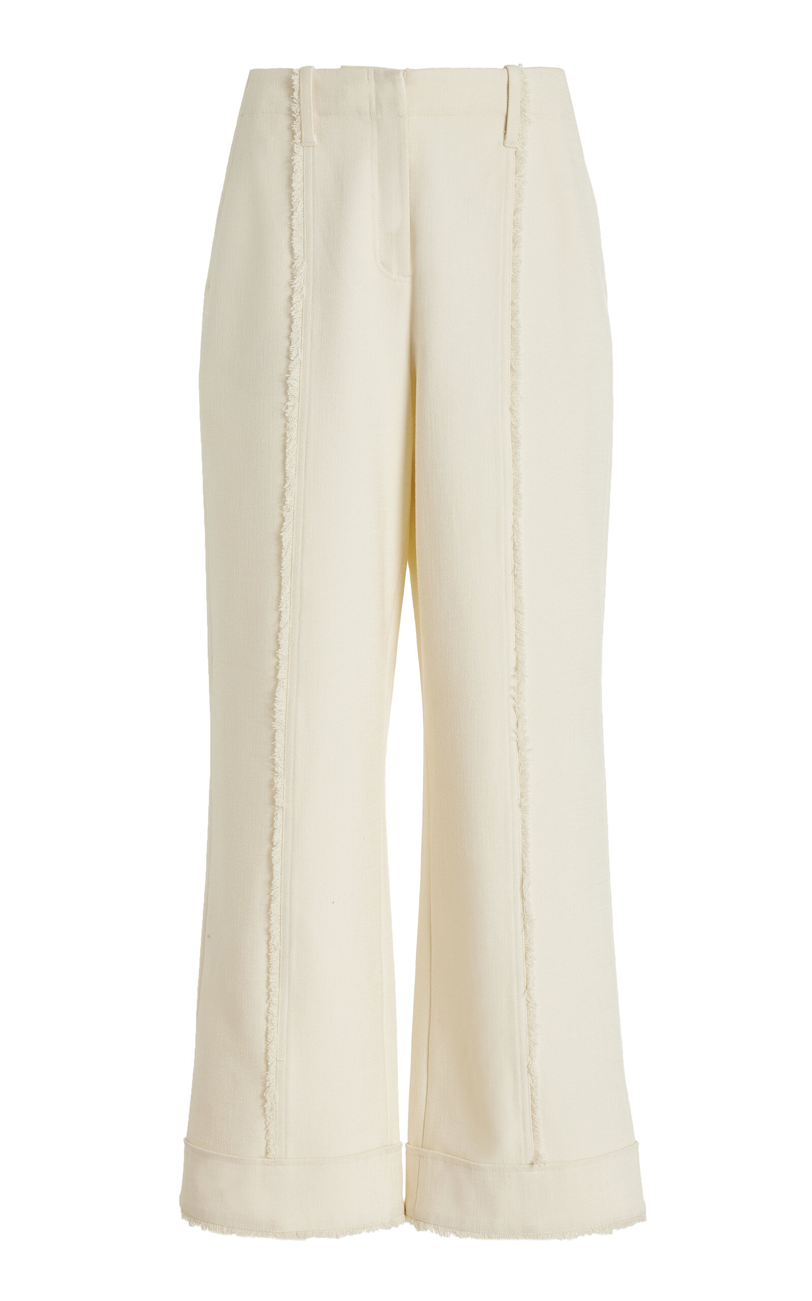 SIMKHAI - Sully Cropped Crepe Wide-Leg Pants - White - US 2 - Moda Operandi