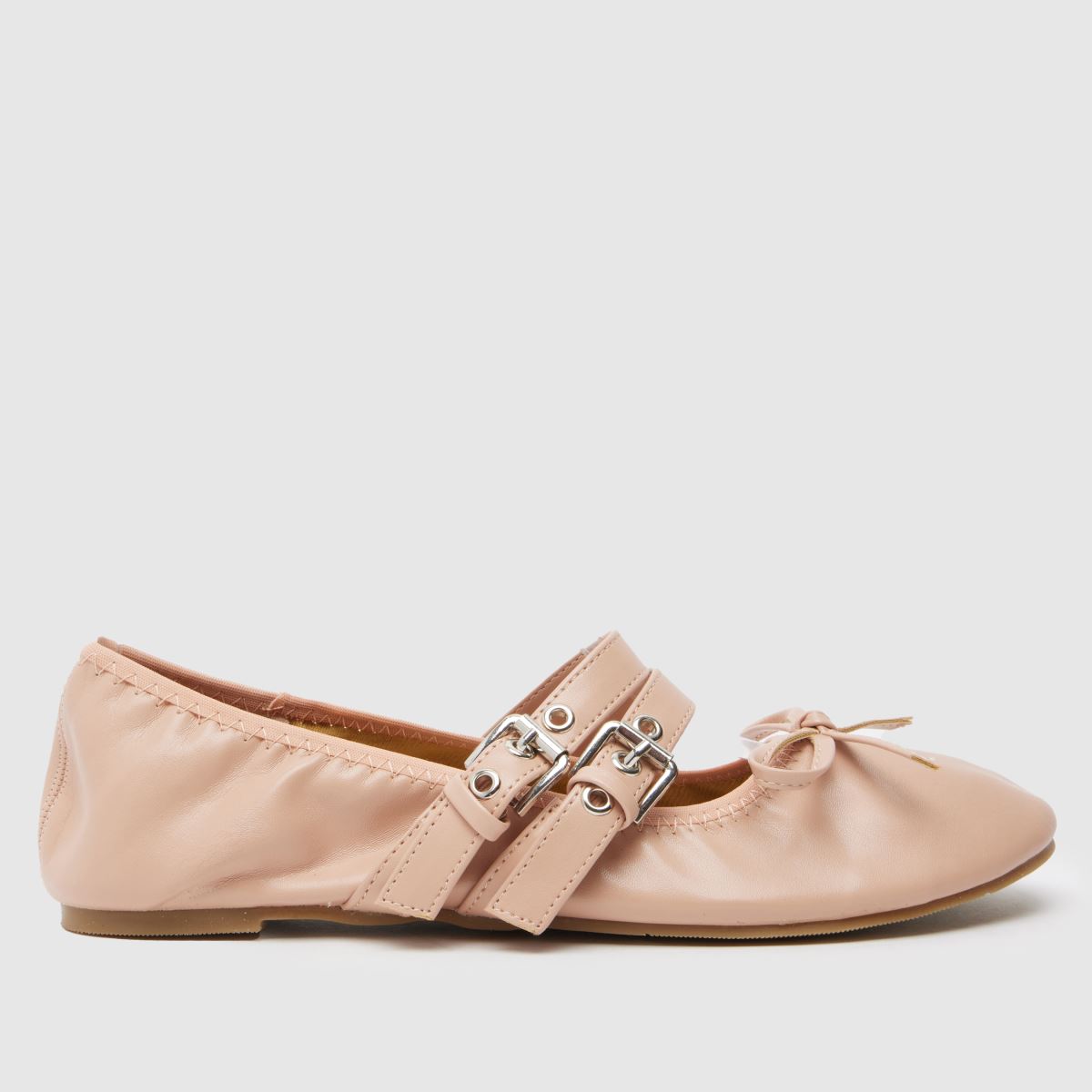 SIMMI octavio buckle ballet flat shoes in beige