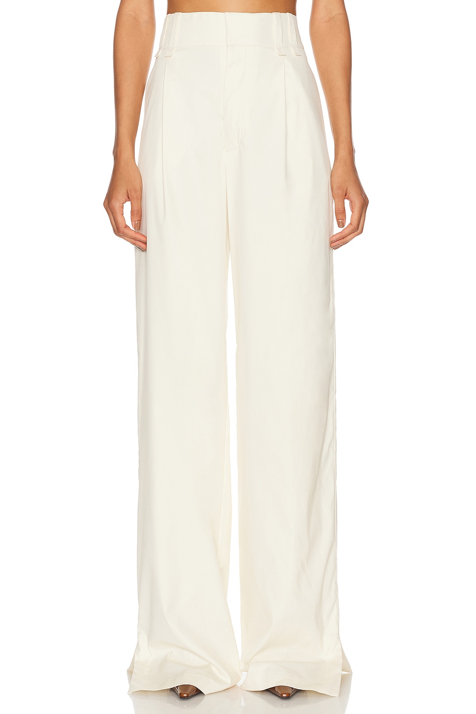 Saint Laurent Bootcut Pant in Blanc Casse - White. Size 36 (also in 38, 40, 42).