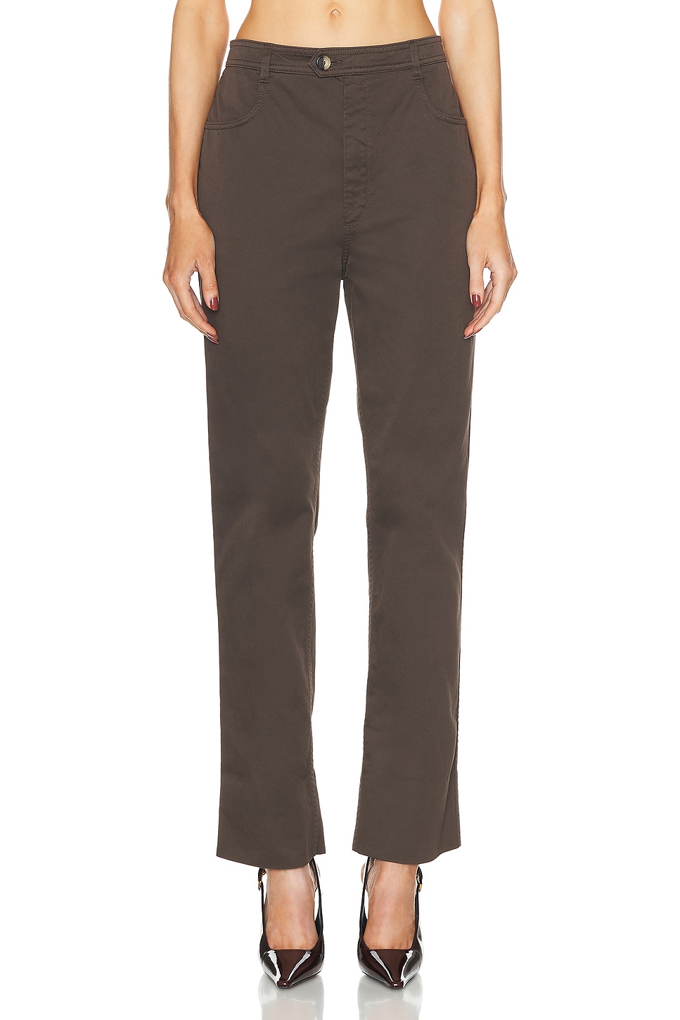 Saint Laurent Bootcut Pant in Dark Brown - Brown. Size 24 (also in 26, 27, 28, 29).