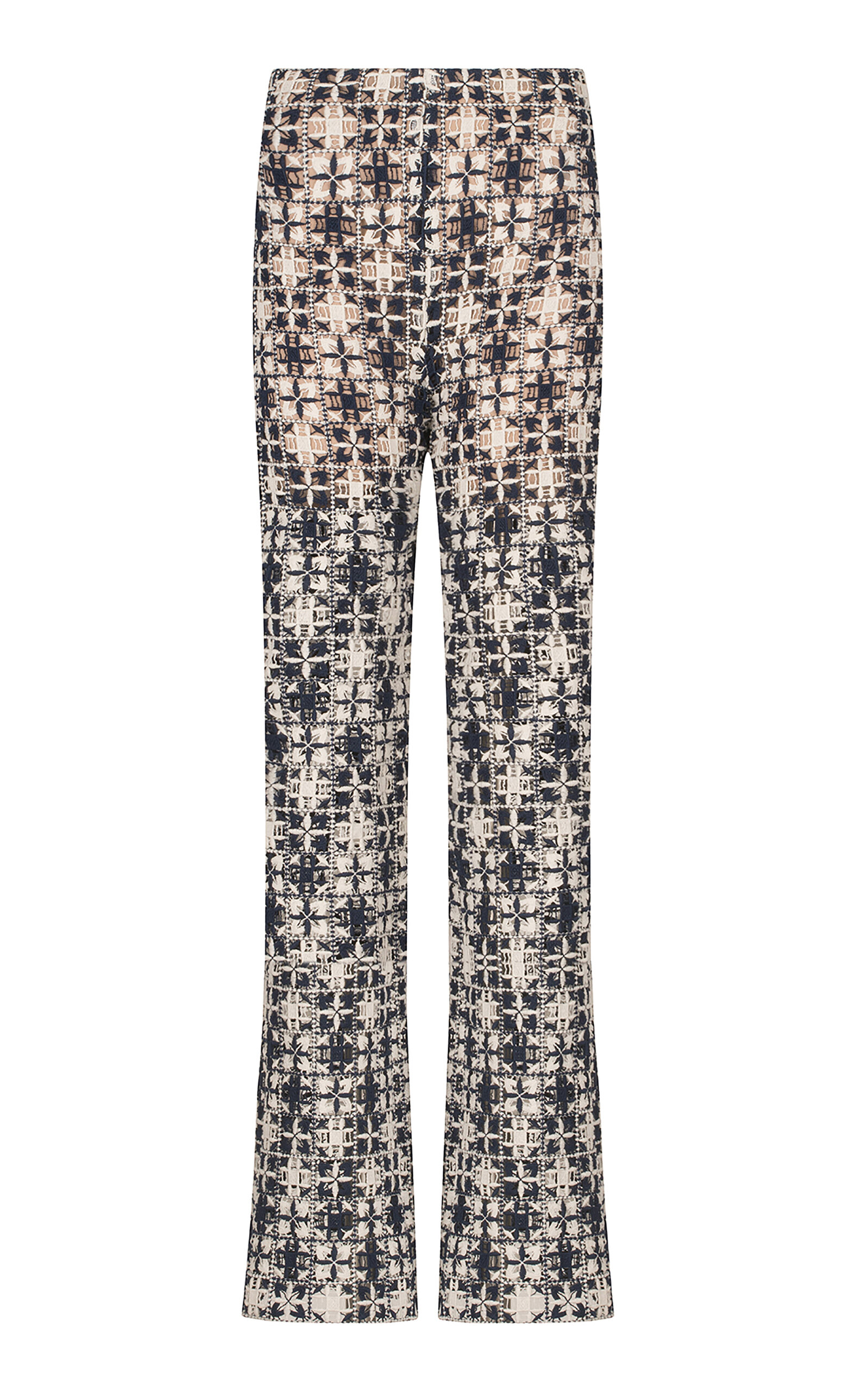Silvia Tcherassi - Joan Cotton-Blend Tweed Wide-Leg Pants - Navy - XL - Moda Operandi