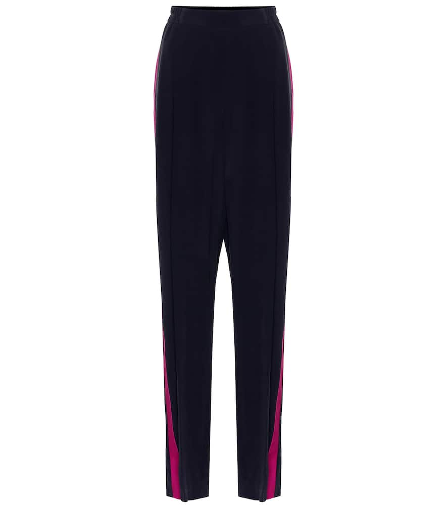 Stella McCartney High-rise silk crêpe wide-leg pants