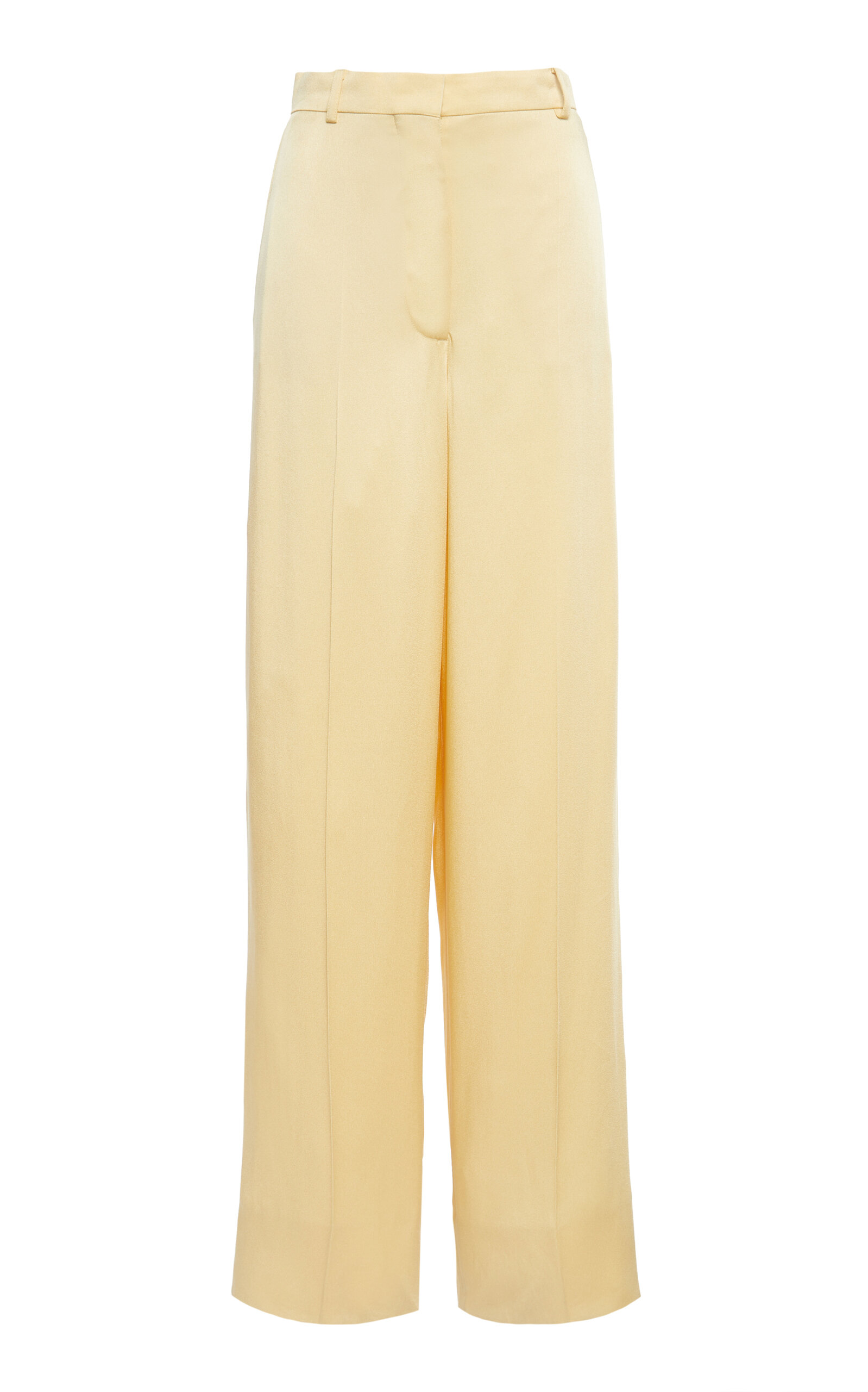 Stella McCartney - Relaxed Satin Wide-Leg Trousers - Yellow - IT 38 - Moda Operandi