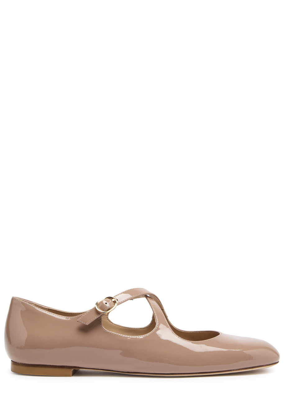 Stuart Weitzman Clem Patent Leather Ballet Flats - Nude - 36 (IT36/ UK3)