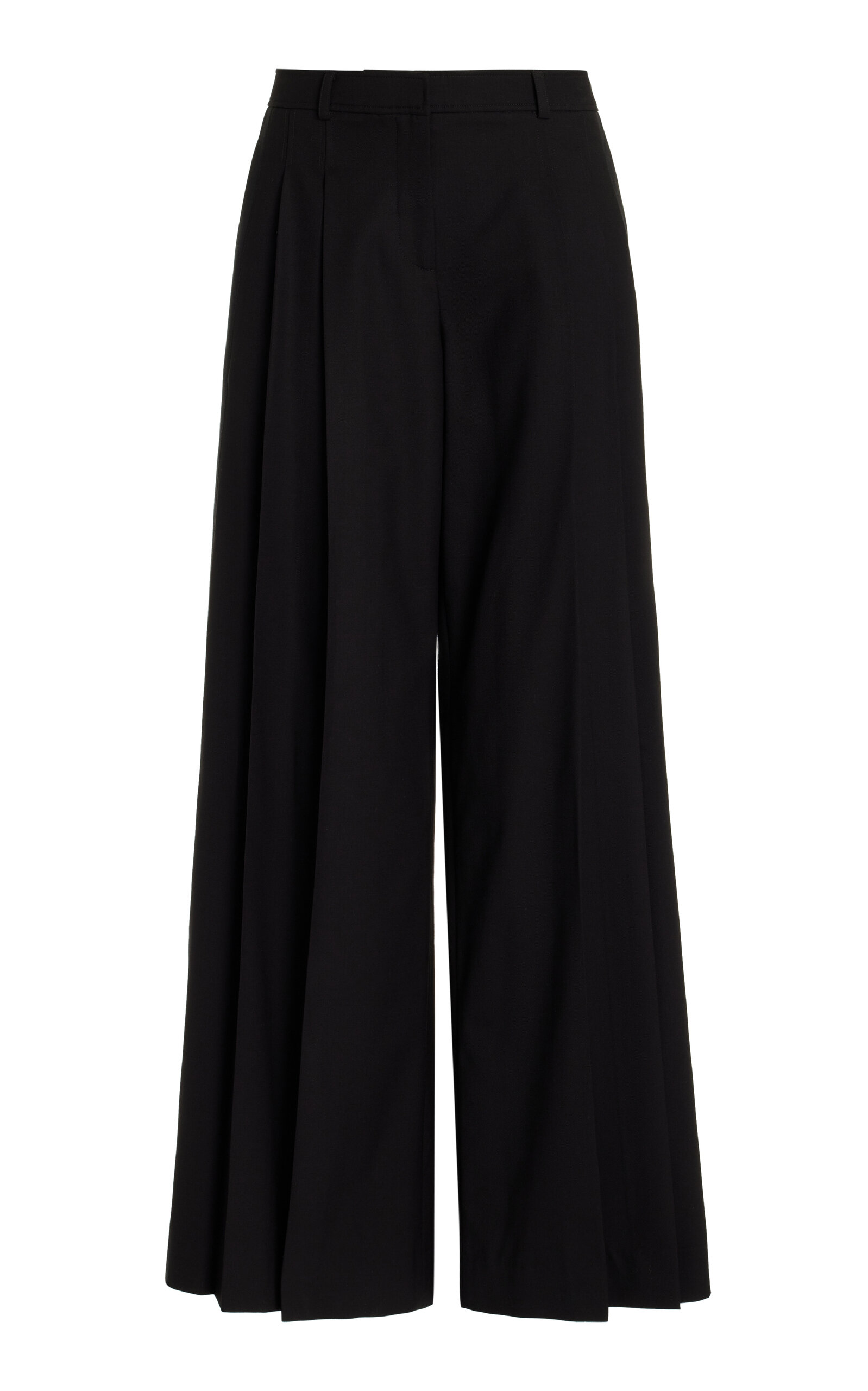 TWP - Didi Pleated Wool Wide-Leg Pants - Black - US 4 - Moda Operandi