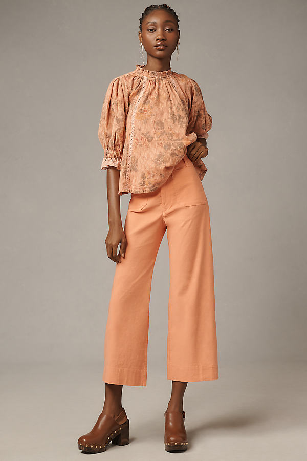 The Colette Cropped Wide-Leg Trousers by Maeve