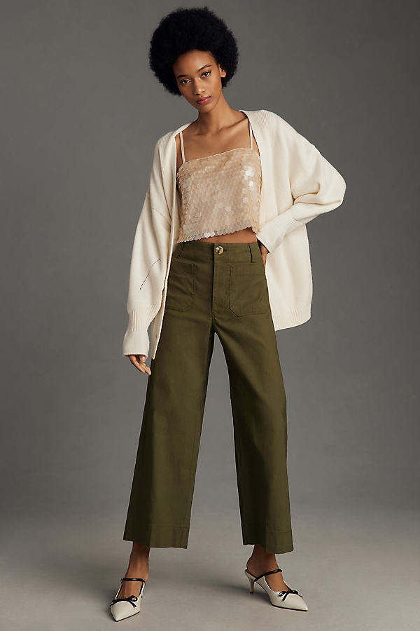 The Colette Cropped Wide-Leg Trousers by Maeve