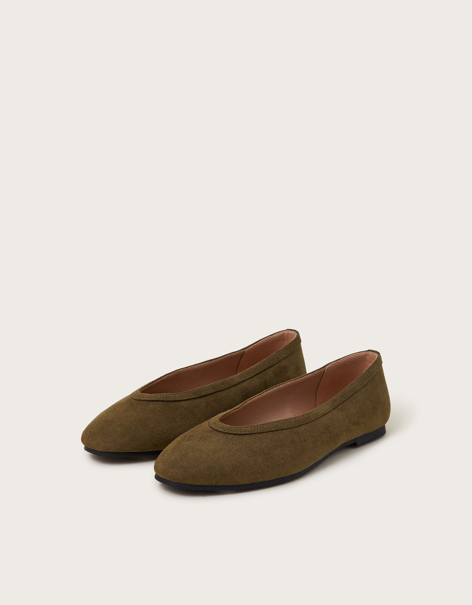 Tori Suedette Ballet Flats Green