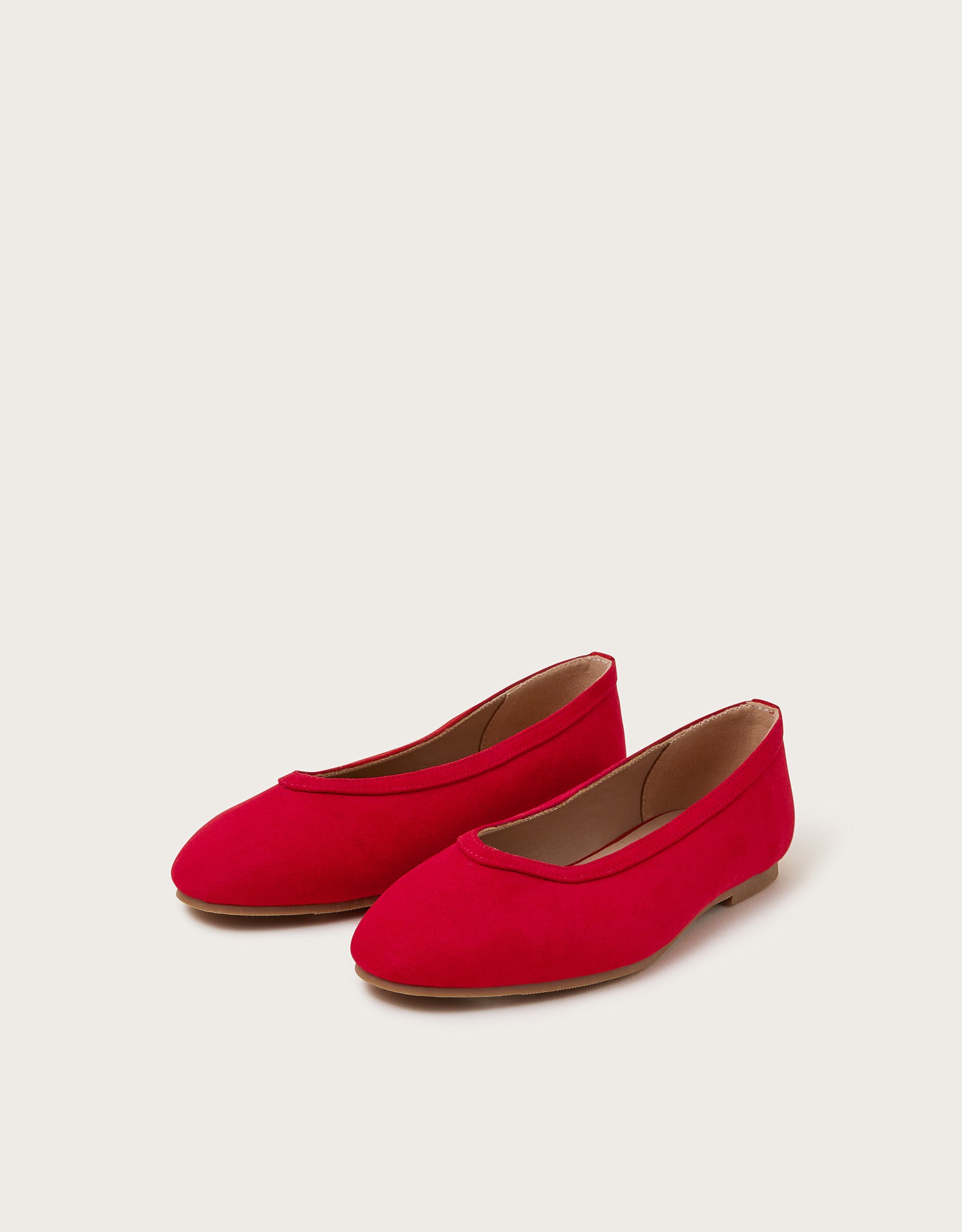 Tori Suedette Ballet Flats Red