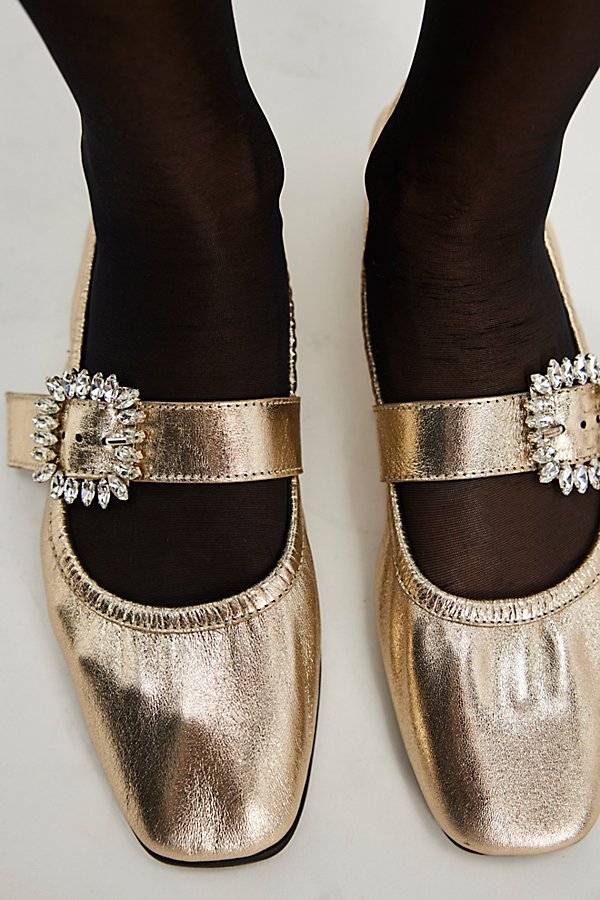 Ursa Gemini Ballet Flats by FP Collection at Free People in Champagne Metallic, Size: US 7