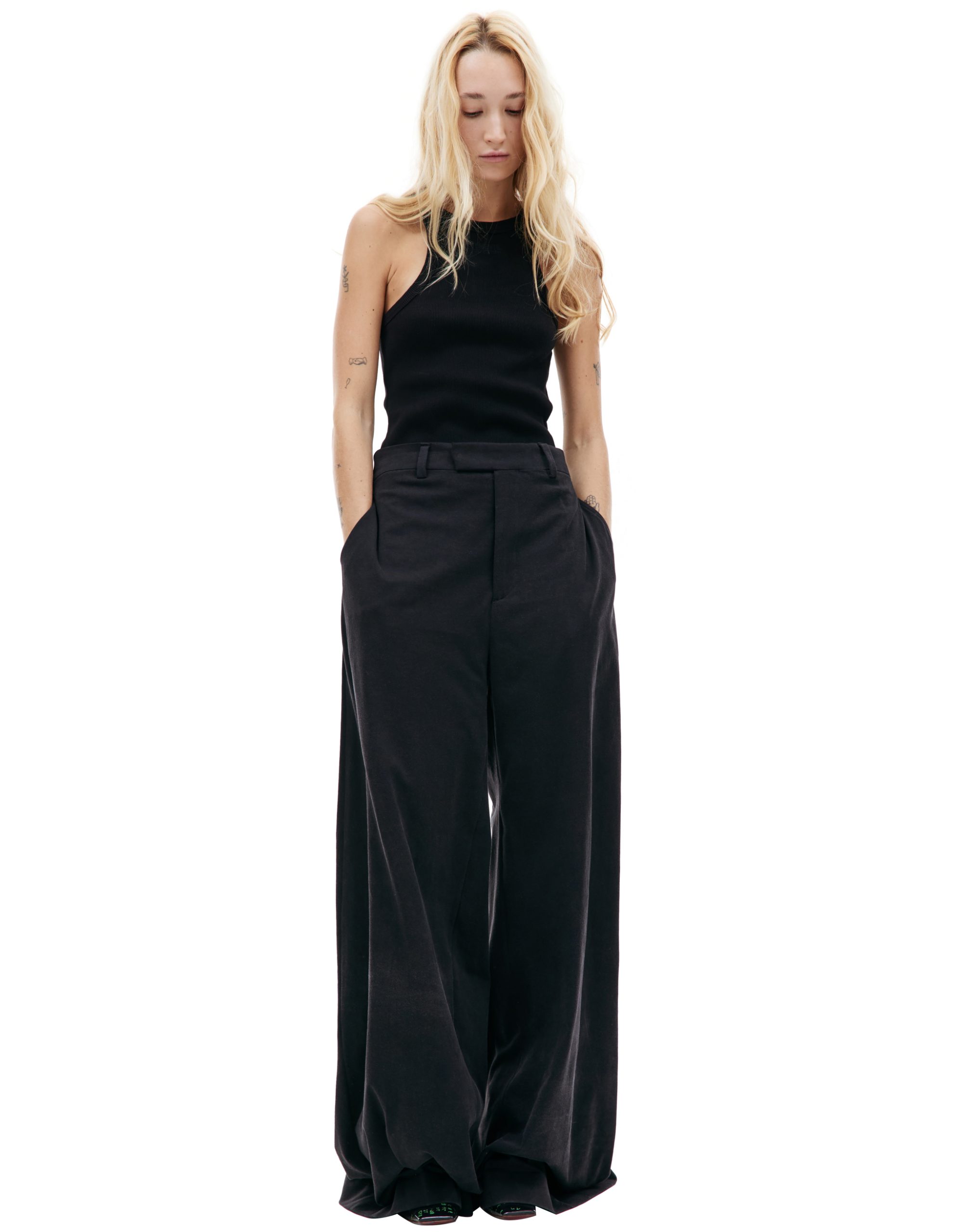 VETEMENTS Black wide-leg trousers