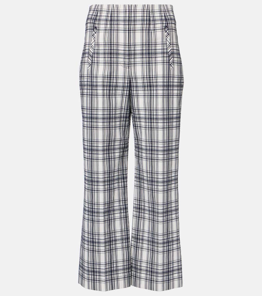 Veronica Beard Dova plaid cotton-blend wide-leg pants