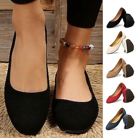 Women's Foldable Black Ballet Flats - Lightweight Comfortable Travel Shoes with Flexible Sole