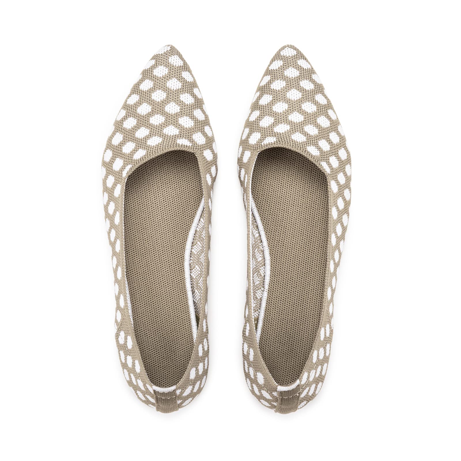 Womens Pointed Toe Ballet Flat Knit Dress Shoes Low Wedge Flat Shoes
