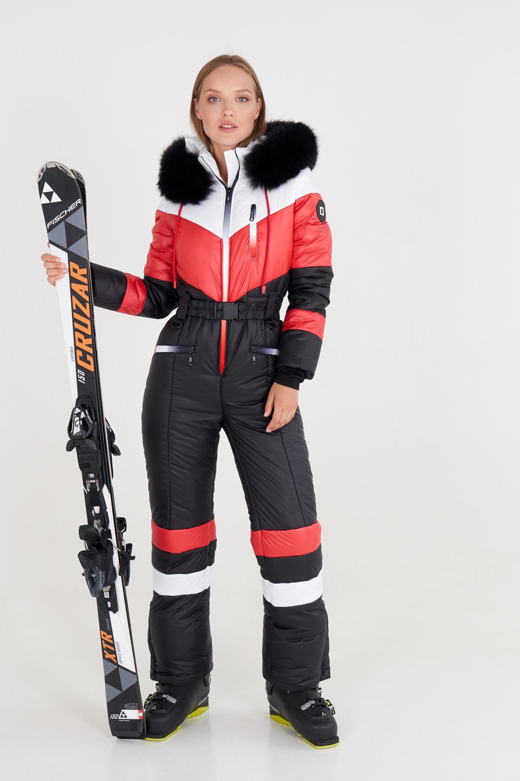 Womens Snowsuit White Womens Ski Suit Black Warm Jumpsuit Women Winter Activewear Gift For Skier Sister Birthday Gift Ideas