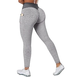 Women's Yoga Pants Yoga Leggings Pocket Basic Tummy Control Butt Lift High Waist Yoga Gym Workout Pilates Cropped Leggings Tights Fashion Black Blue Fuchsia Fall Winter Sports Activewear Stretchy Slim