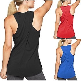 Women's Yoga Top Cross Back Fashion Black Pink Cotton Fitness Gym Workout Running Tee Tshirt Tank Top Sleeveless Sport Activewear Breathable Quick Dry Moisture