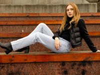 We're loving this chic sustainable look! A black puffer vest and turtleneck paired with light wash jeans and ankle boots create effortless urban style. Our favourite way to elevate basics? Layering textures! Discover our top eco-friendly styling tricks on the blog. #Sustainable #Ethical #Wardrobe #Styling #Elevate #Our #Statements #Building