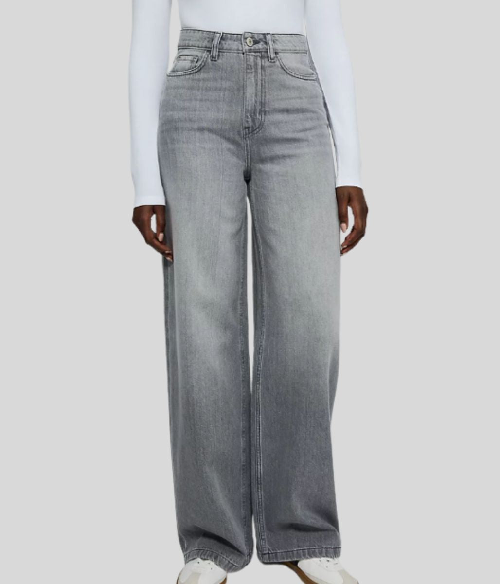 Dark Wash Wide Leg Jeans with Belt Loops Detail