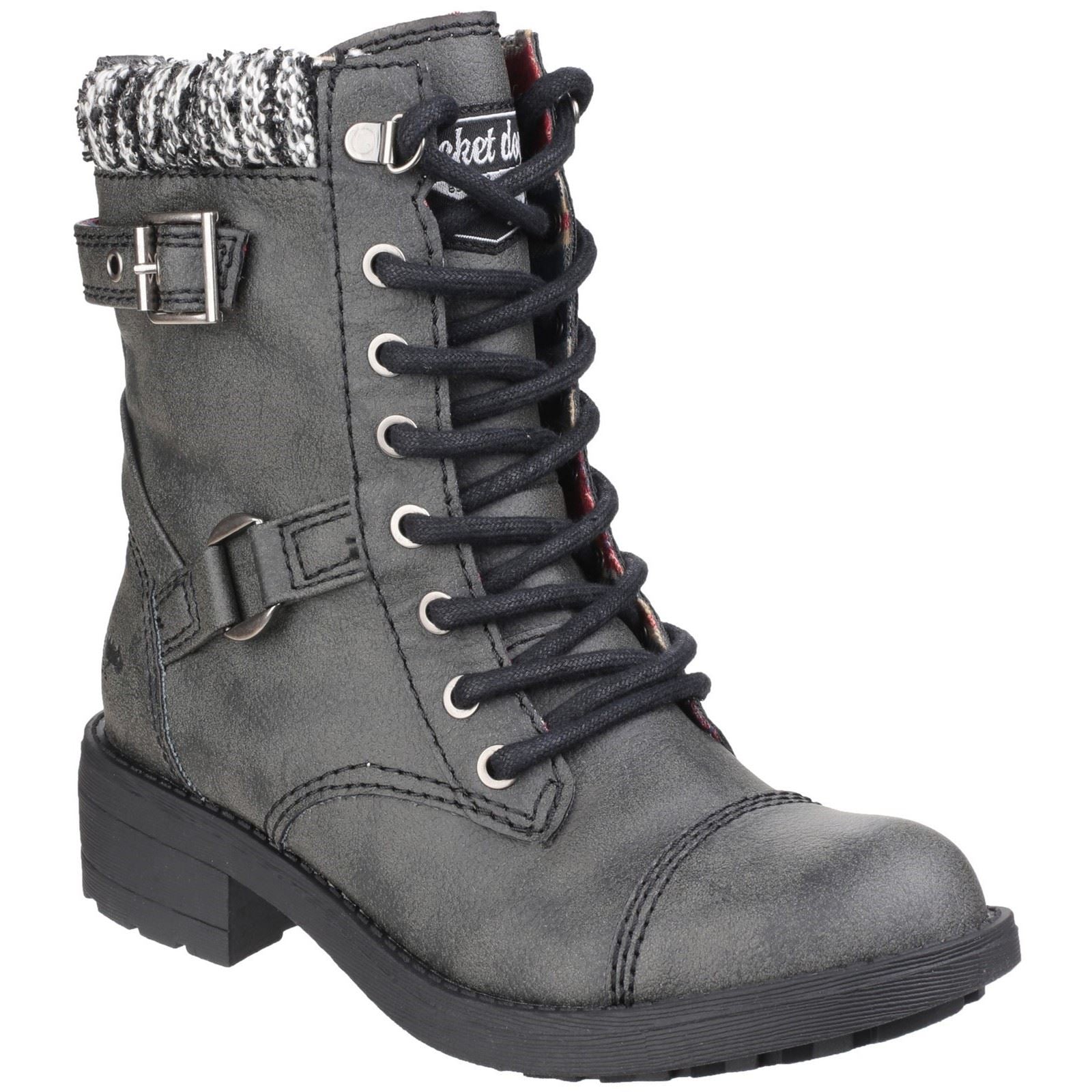 Buckle Detail Ankle Biker Boots