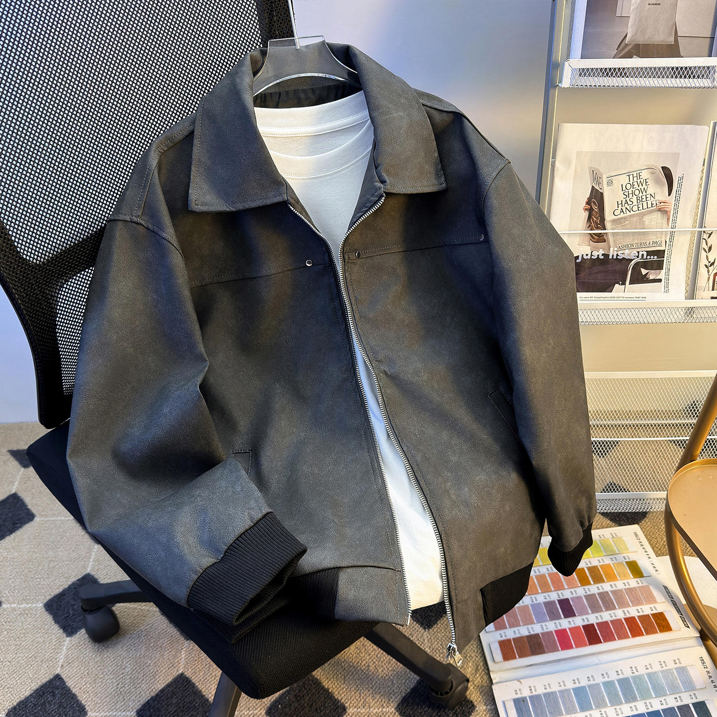 Coloured Leather Jackets in Muted Neutrals Beyond Black