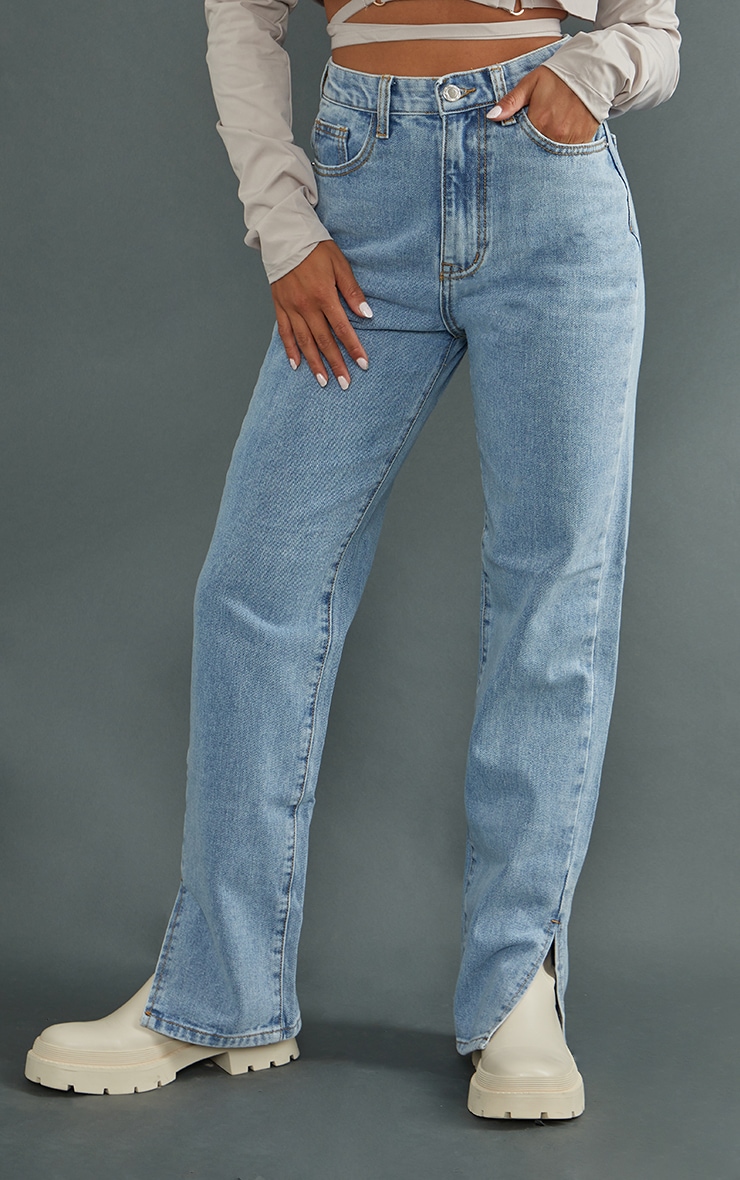 High Rise Wide Leg Jeans in Light Wash