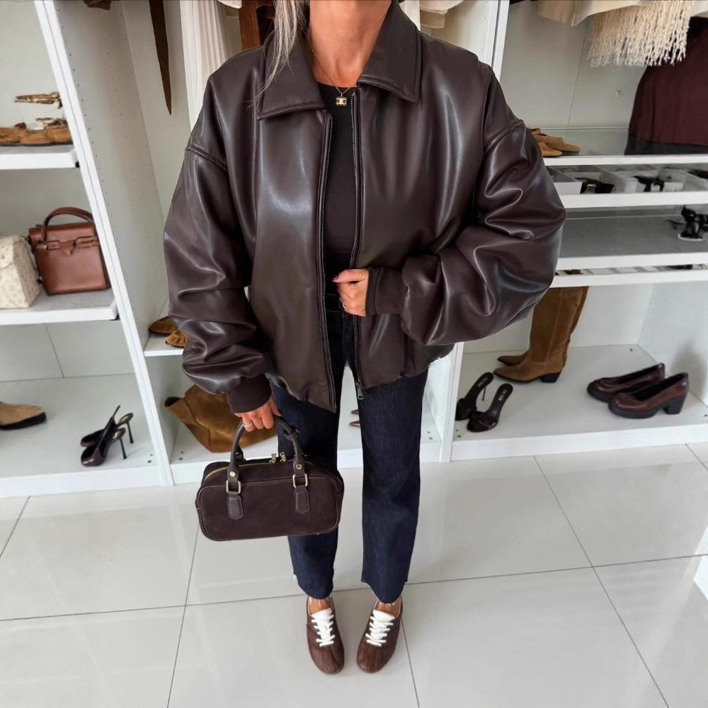 Structured Leather Jackets in Classic Black