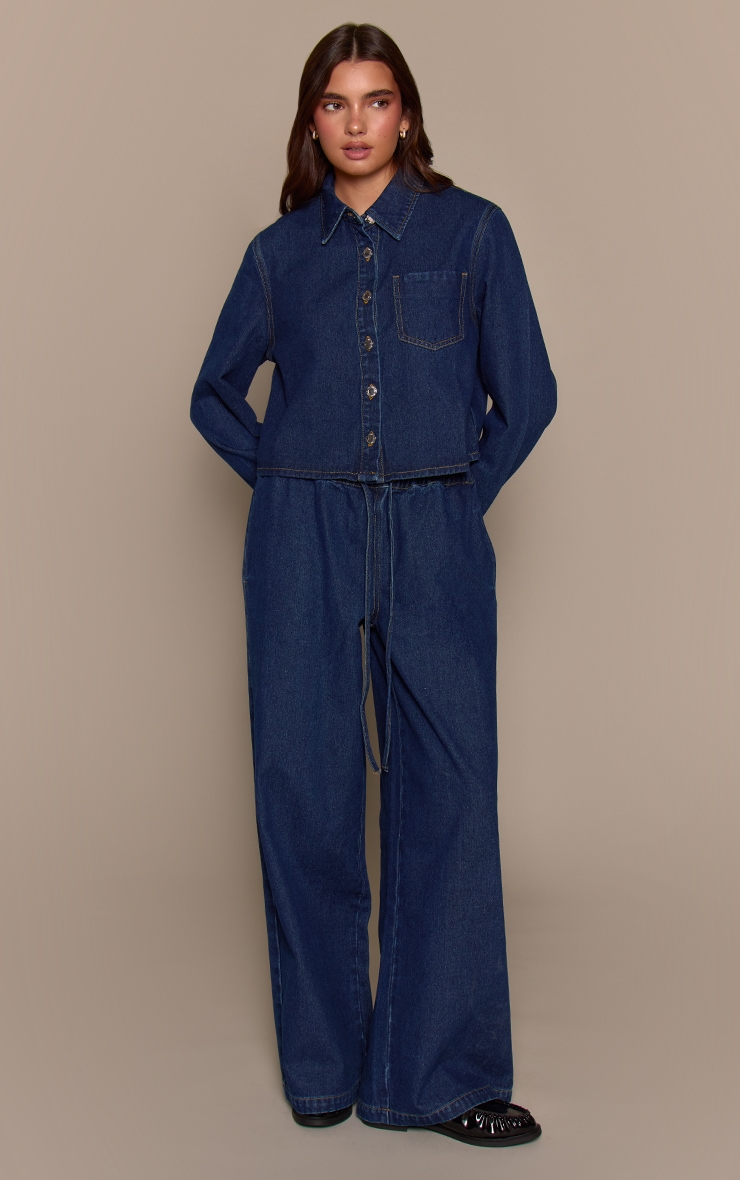 Cropped Wide Leg Jeans in Mid-Rise