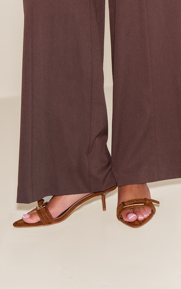 Suede Mule Kitten Heels in Neutral Tones