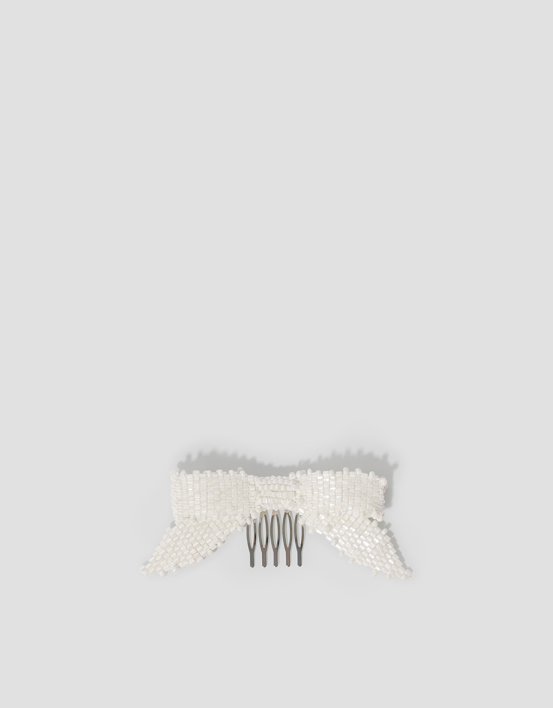 Beaded Bow Comb Hair Clip