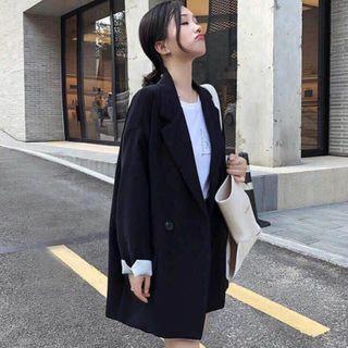 Single-Breasted Oversized Blazer Black