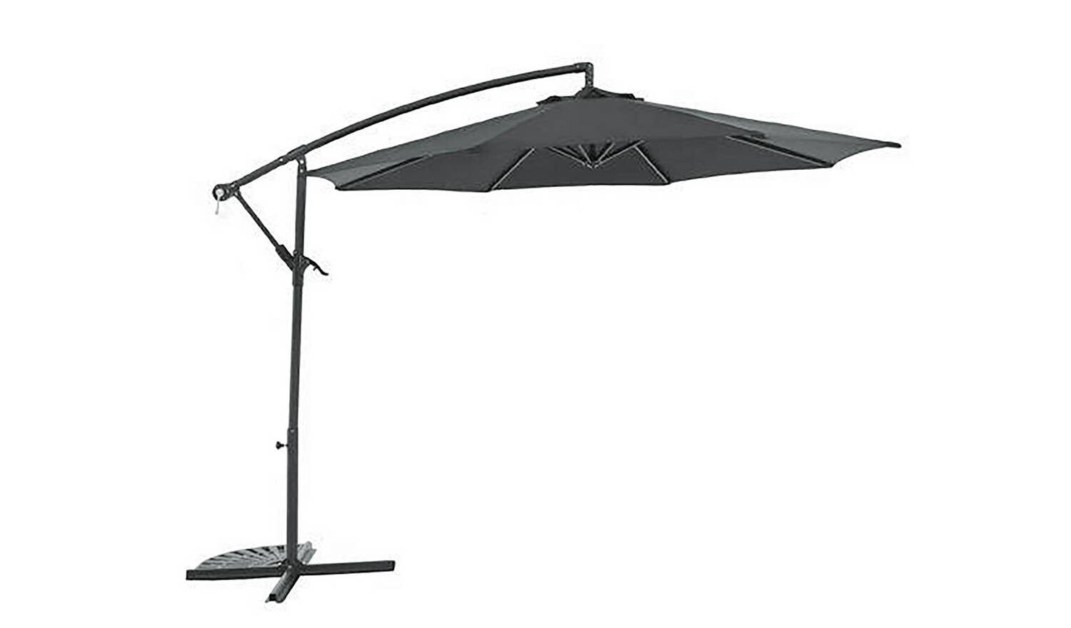 .m Overhanging Garden Parasol Black Outdoor Patio Sun Shade Umbrella